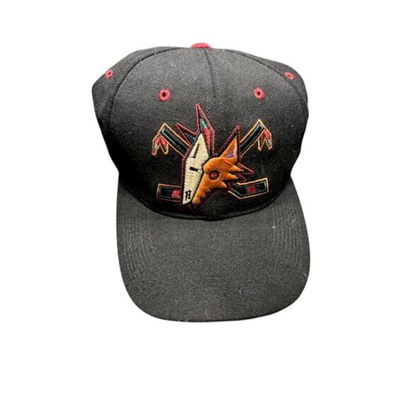 Vtg Arizona Peyote Coyotes Kachina Zephyr Baseball Cap Hat - Black - NHL - Picture 1 of 6